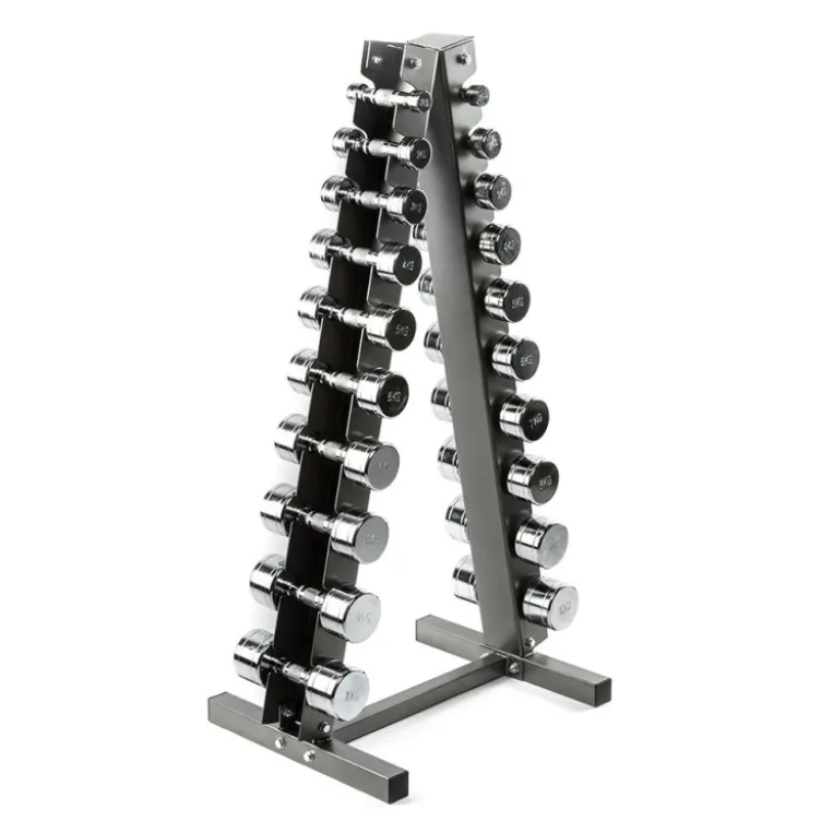 Rack de stockage ATX professionnel pyramidal pour 10 paires d'haltères hexagonaux ou chromés
