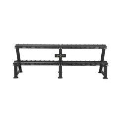 Rack de stockage double niveaux pour 10 paires d'haltères ronds