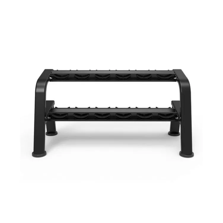 Rack de stockage pour haltères sur 2 étages avec support - Capacité 6 paires