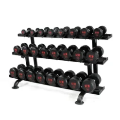 Rack de stockage pour 12 paires d'haltères en PVC- 3 hauteurs