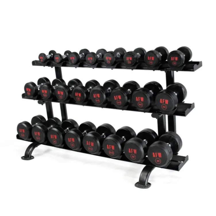 Rack de stockage pour 12 paires d'haltères en PVC- 3 hauteurs