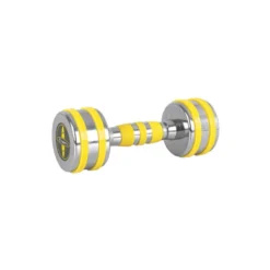 Rack d'haltères de musculation chromés ronds avec design original - 2 kg à 12 kg