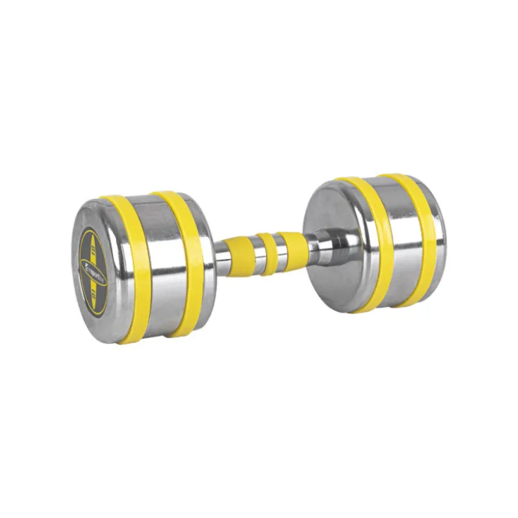 Rack d'haltères de musculation chromés ronds avec design original - 2 kg à 12 kg