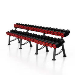 Rack d'haltères professionnel complet avec paires d'haltères de 5 à 50 kg