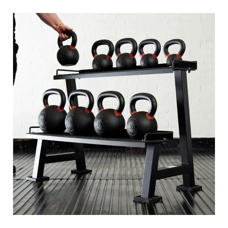Rack 2 niveaux pour rangement de Kettlebells jusqu'à 300 kg