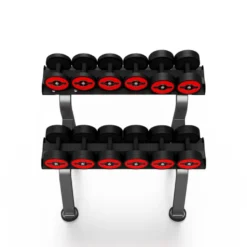 Rack professionnel complet avec haltères 5 à 17,5 kg