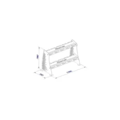 Rack professionnel universel pour 10 paires d'haltères double niveau