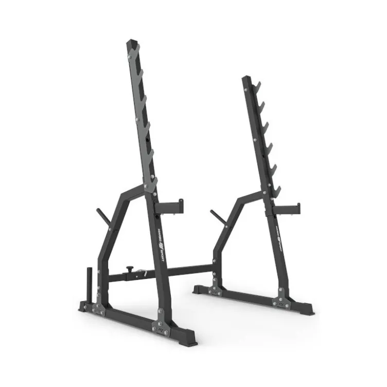 Rack repose-barre de musculation à 6 niveaux avec espacement ajustable