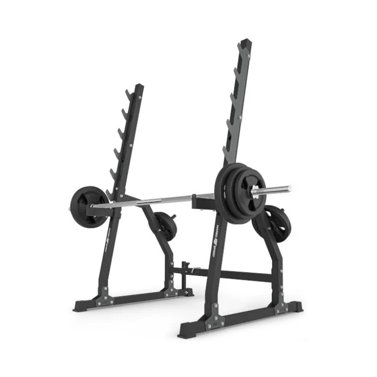 Rack repose-barre de musculation à 6 niveaux avec espacement ajustable