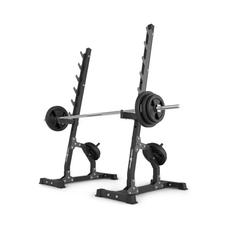 Rack repose-barre multi-niveaux pour exercices de musculation - Charge maximale 300 kg