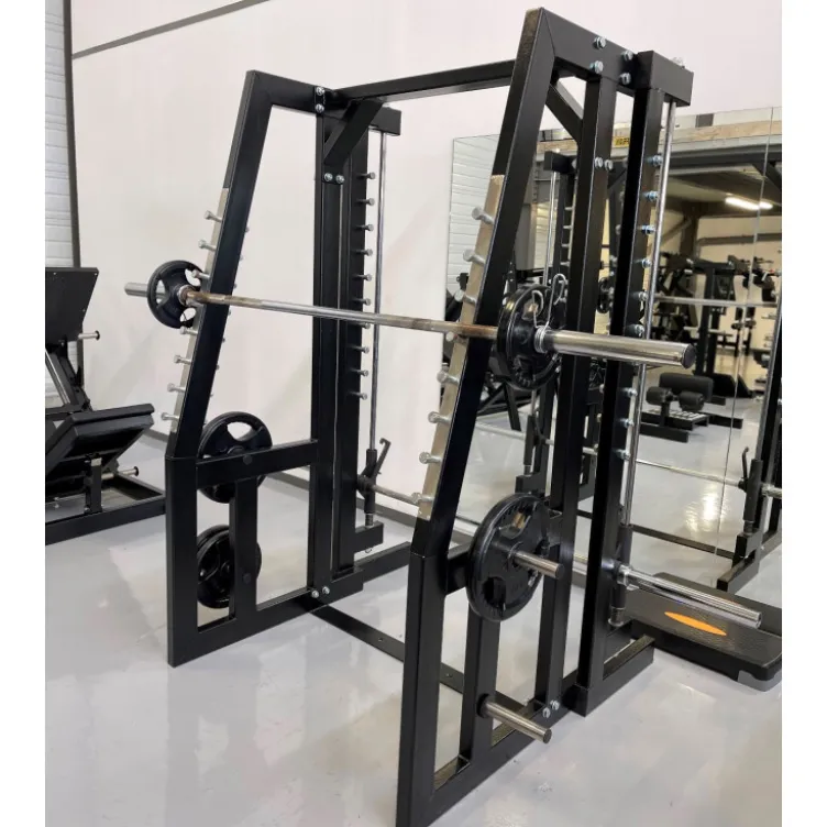 Rack à squat avec barre guidée à charge libre - Smith machine professionnelle pour disques de poids olympique