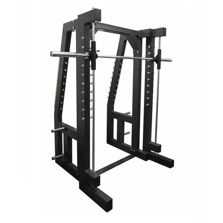 Rack à squat avec barre guidée à charge libre - Smith machine professionnelle pour disques de poids olympique