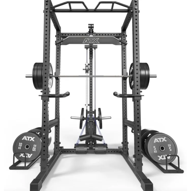 Rack à squat complet ATX avec station poulie à charge libre - Power rack Série 700