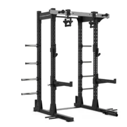 Rack à squat de musculation avec système de tractions rotatif - Capacité de charge 300 kg - Half Rack E10 Elite Series