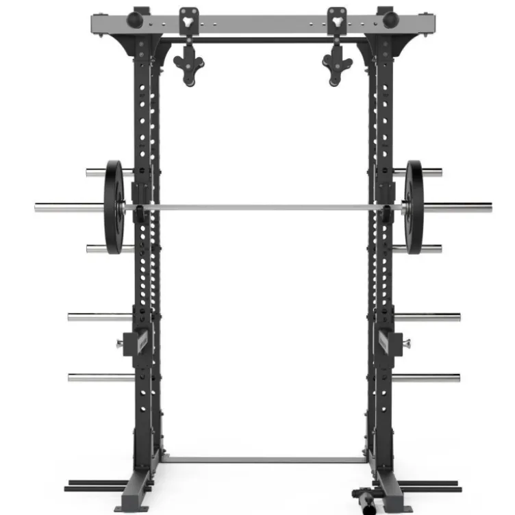 Rack à squat de musculation avec système de tractions rotatif - Capacité de charge 300 kg - Half Rack E10 Elite Series