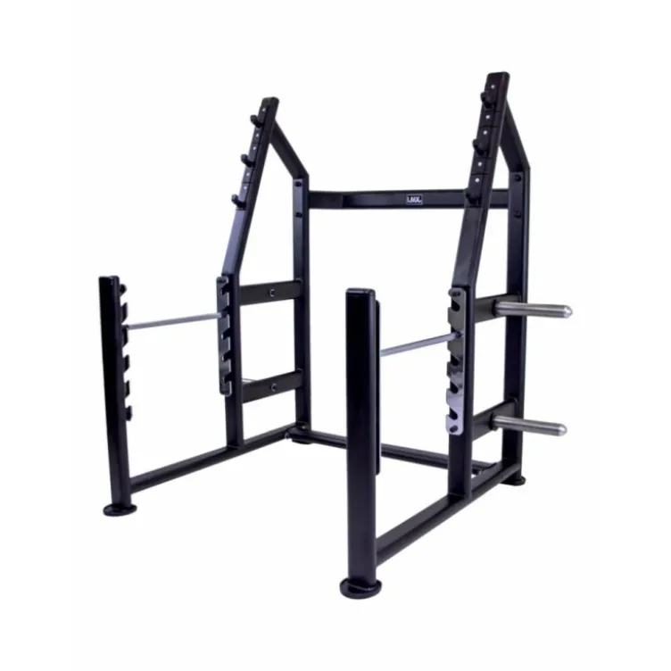 Rack à squat de musculation réglable polyvalent avec supports de sécurité et de rangement