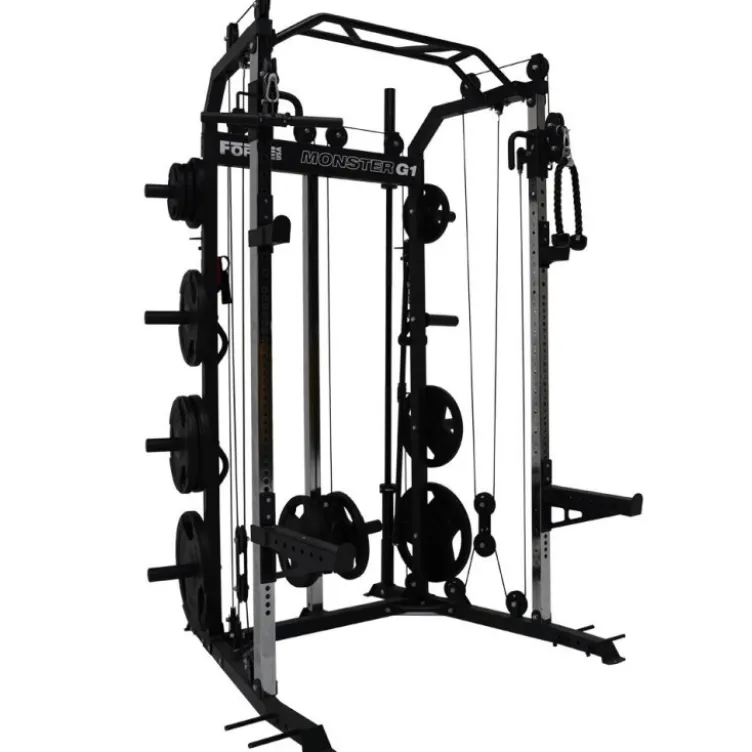 Rack à squat Multi-équipé Monster G1 3 en 1 Force USA - Inclus de multiples accessoires