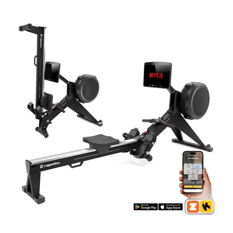 Rameur air-magnétique Velocer Row pliable avec écran tactile 15,6" et 32 niveaux de résistance - 21 programmes