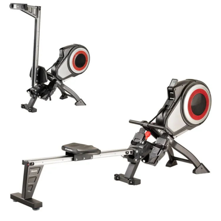 Rameur avec ventilateur de résistance à air pour training de cardio complet - Cadre pliable et ergonomique