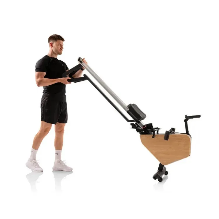 Rameur de cardio éco-conçu et pliable avec rail de 117 cm et 20 programmes de formation - 16 niveaux d'intensité