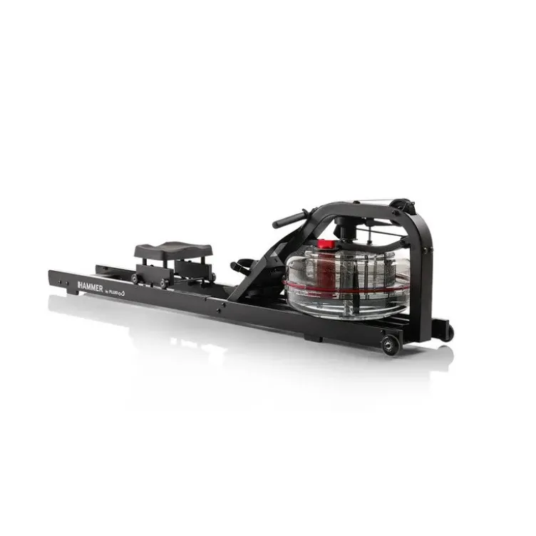 Rameur à eau 17 Litres RowFlow 10.0 avec 4 niveaux de résistance - Rameur à résistance hydraulique compact avec écran inclinable