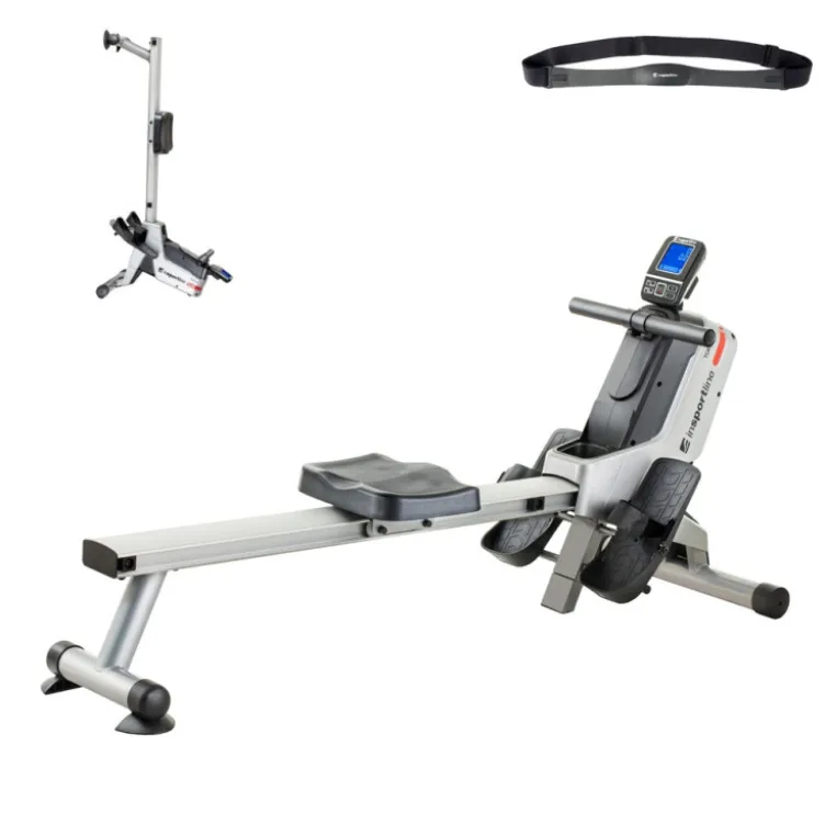 Rameur électronique Yukona avec 16 modes de résistance et volant d'inertie de 2 kg - Rails de 94 cm