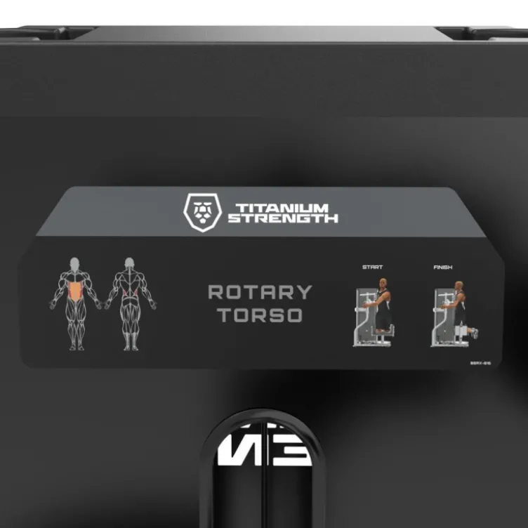 Rotary Torso à charge guidée pour abdominaux et obliques avec support de poitrine ajustable - Titanium Black Series RX BSRX-S16