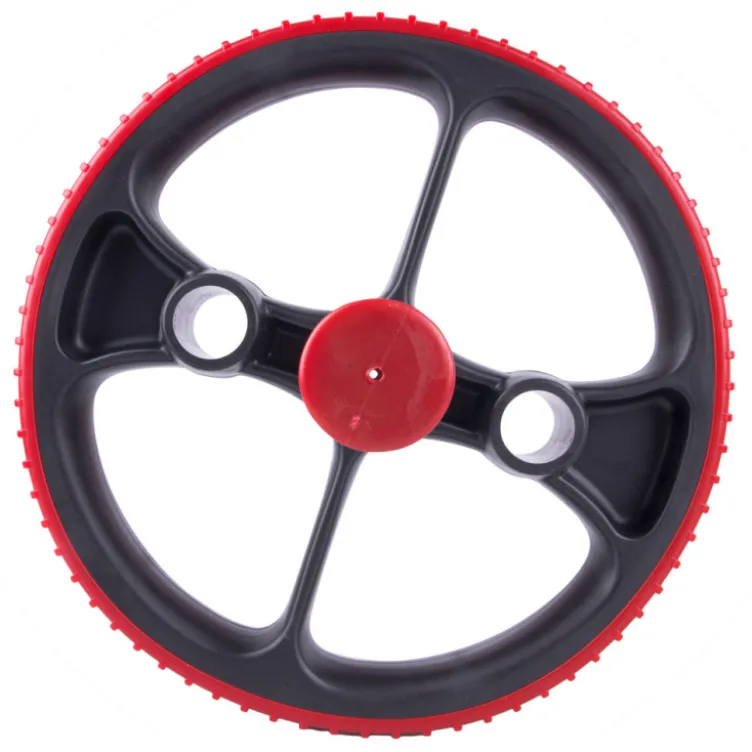 Roue abdominale d'aérobie en acier réglable avec poignées anti-dérapantes