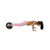 Roue abdominale en caoutchouc pour exercices de musculation avec sangles de maintien pour mains et pieds
