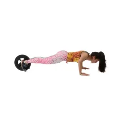 Roue abdominale en caoutchouc pour exercices de musculation avec sangles de maintien pour mains et pieds