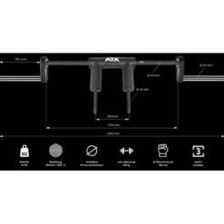 Safety Bar Squat ATX Olympique 50 mm longueur 220 cm - Capacité de charge 300 kg