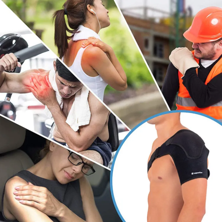 Sangle de maintien en néoprène pour l'épaule avec poche pour pack de gel froid - Épaulière de compression