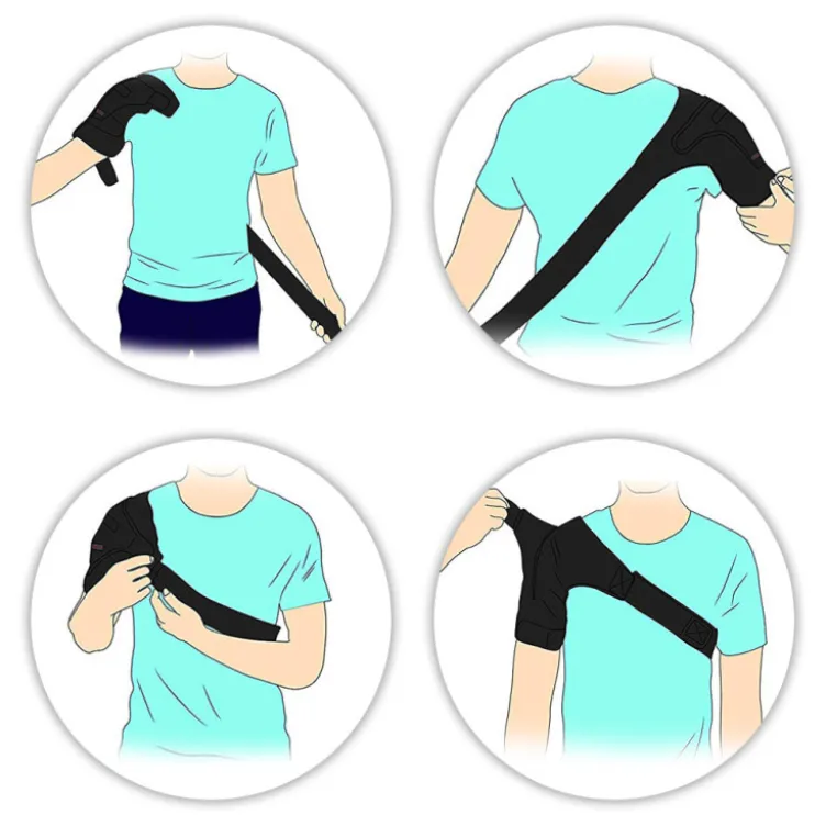 Sangle de maintien en néoprène pour l'épaule avec poche pour pack de gel froid - Épaulière de compression