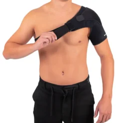 Sangle de maintien en néoprène pour l'épaule avec poche pour pack de gel froid - Épaulière de compression