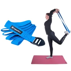 Sangle de yoga pour débutants réglable jusqu'à 185 cm en fibre acrylique pour un étirement des muscles efficace