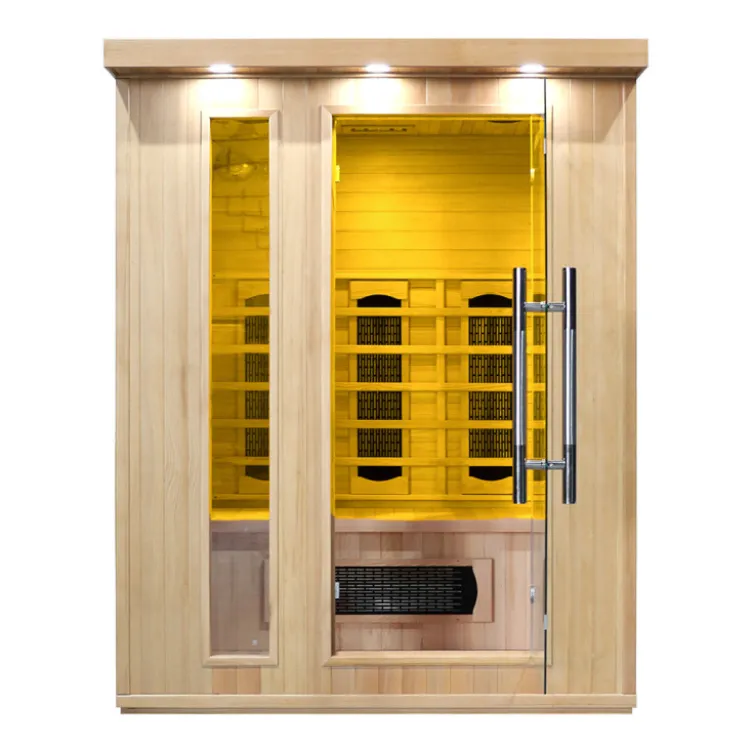 Sauna d'intérieur 3 places avec 7 modes de luminothérapie et ioniseur- Température max de 65°C pour la récupération musculaire