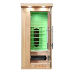 Sauna en bois infrarouge individuel Mettsa 100 avec ioniser d'oxygène et lumière multicolores