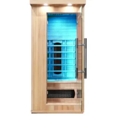 Sauna en bois infrarouge individuel Mettsa 100 avec ioniser d'oxygène et lumière multicolores