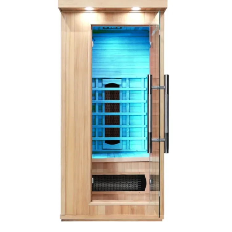 Sauna en bois infrarouge individuel Mettsa 100 avec ioniser d'oxygène et lumière multicolores