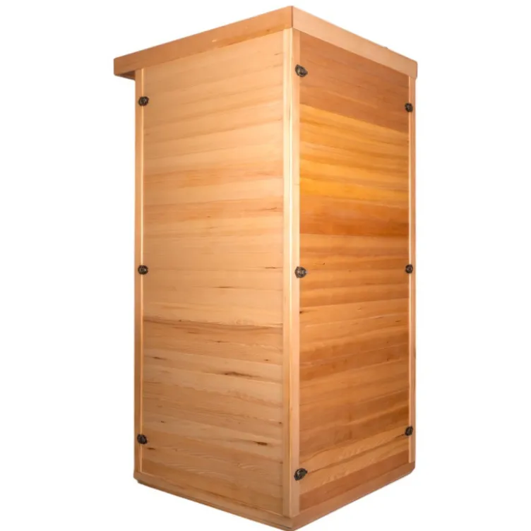 Sauna en bois infrarouge individuel Mettsa 100 avec ioniser d'oxygène et lumière multicolores