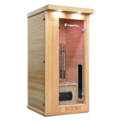 Sauna en bois infrarouge individuel Mettsa 100 avec ioniser d'oxygène et lumière multicolores