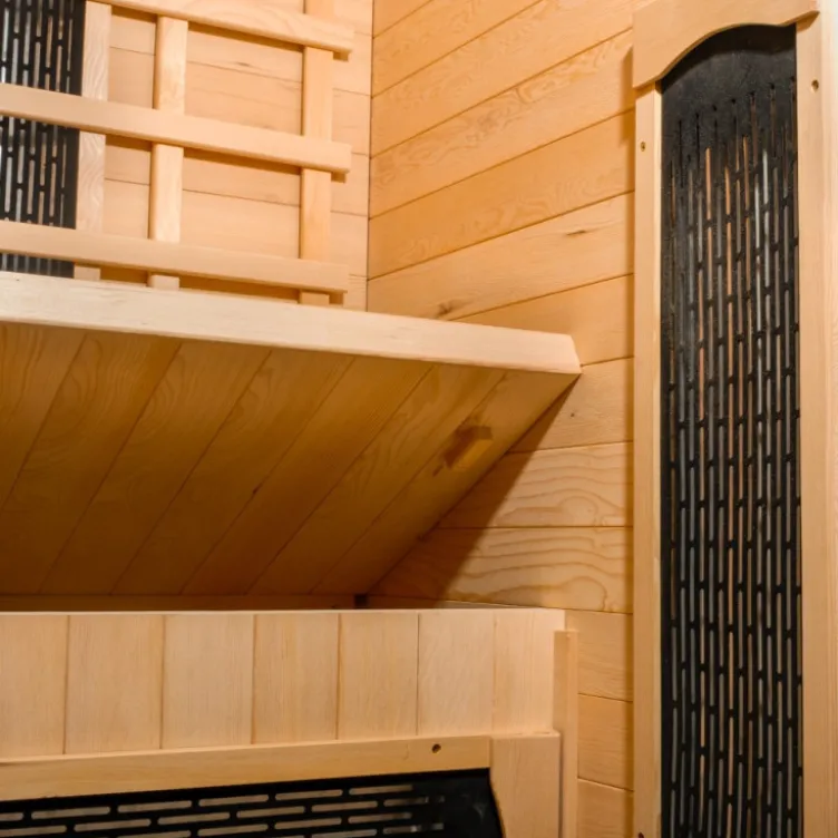 Sauna en bois infrarouge individuel Mettsa 100 avec ioniser d'oxygène et lumière multicolores