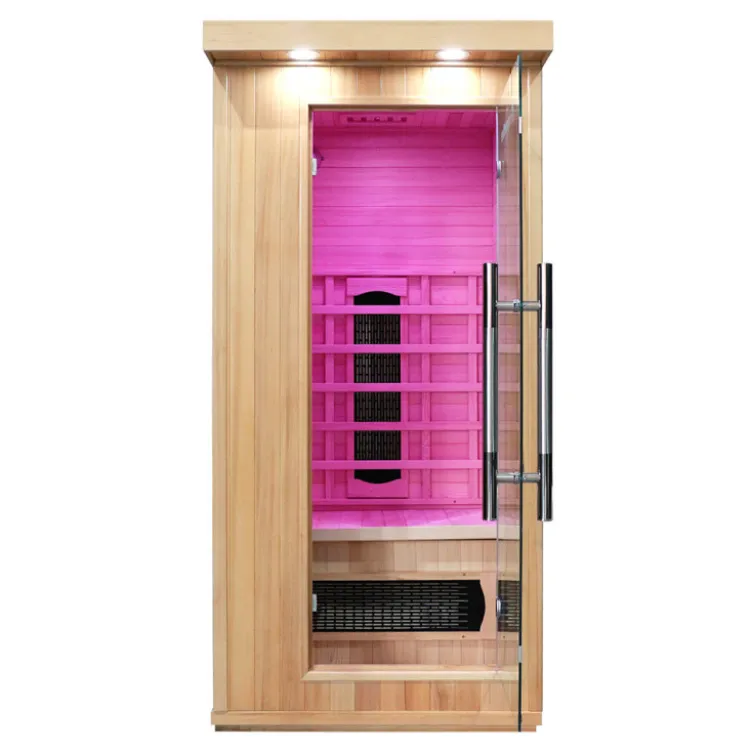 Sauna en bois infrarouge individuel Mettsa 100 avec ioniser d'oxygène et lumière multicolores