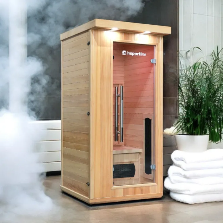 Sauna en bois infrarouge individuel Mettsa 100 avec ioniser d'oxygène et lumière multicolores