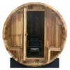 Sauna extérieur en forme de tonneau avec porche pour 6 personnes - Conception en bois de cèdre avec température jusqu'à 90°C