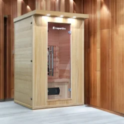 Sauna infrarouge duo Mettsa 200 avec ioniseur d'air - 7 modes de lumières pour la récupération sportive