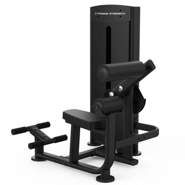 Seated back extension machine à charge guidée Black Séries Titanium Strength pour salles PRO - Colonne de poids 100 kg BS-S15
