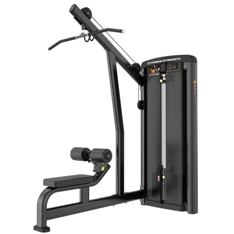 Selectorized lat pulldown machine Pro Titanium Genesis GS-S24 100 kg pour exercice de tirage haut - Salle de sport commerciale