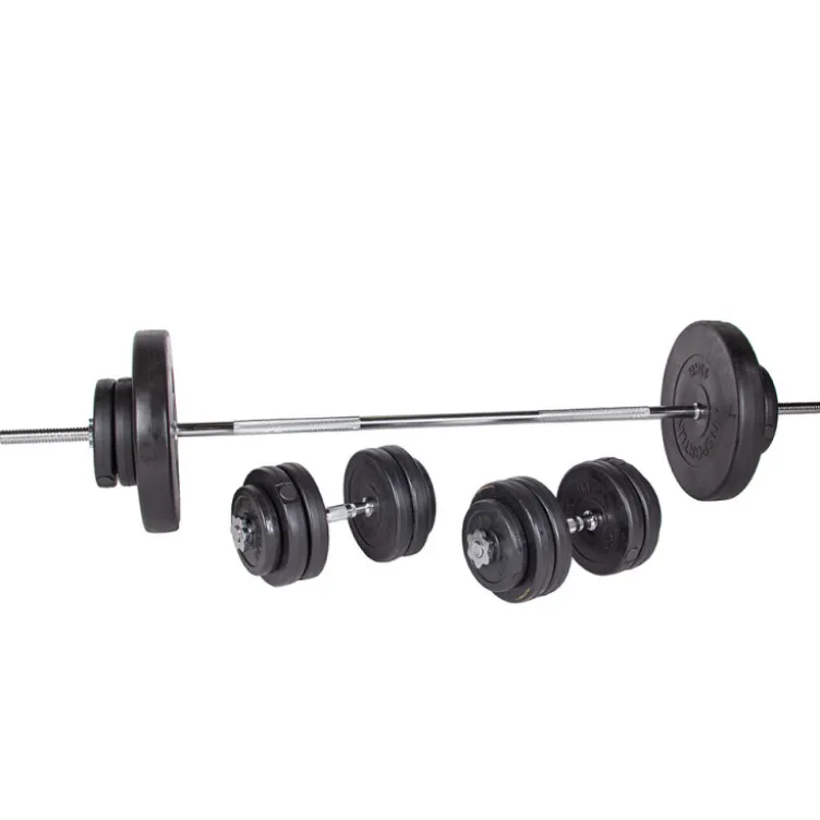 Set complet d'équipement de musculation avec kit d'haltères 80 kg et chaise romaine avec banc