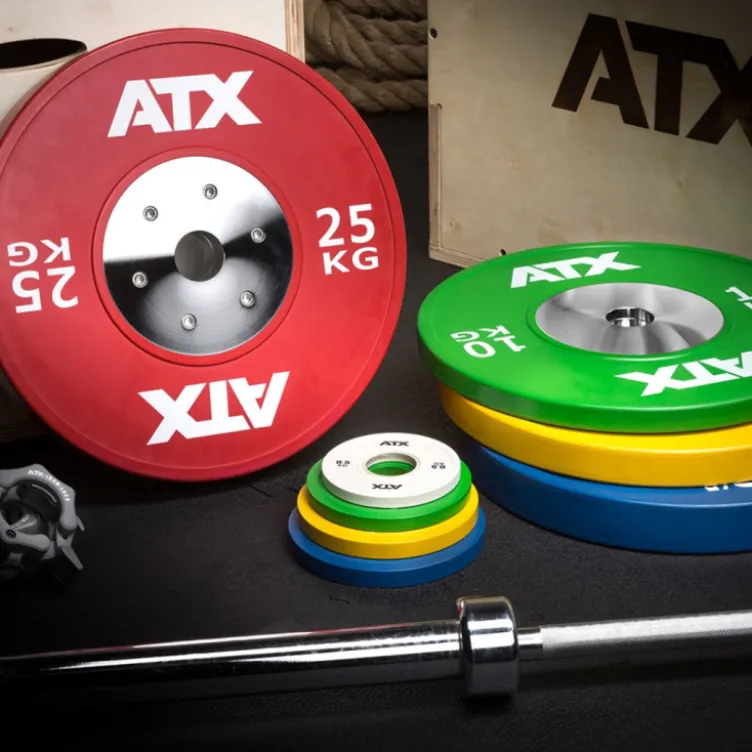 Set de disques olympiques 140 kg de compétition de couleur pour cross-training